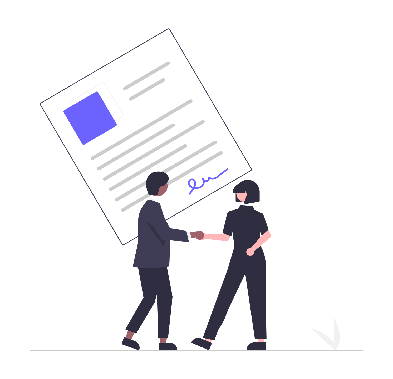 Illustration of a partnership agreement