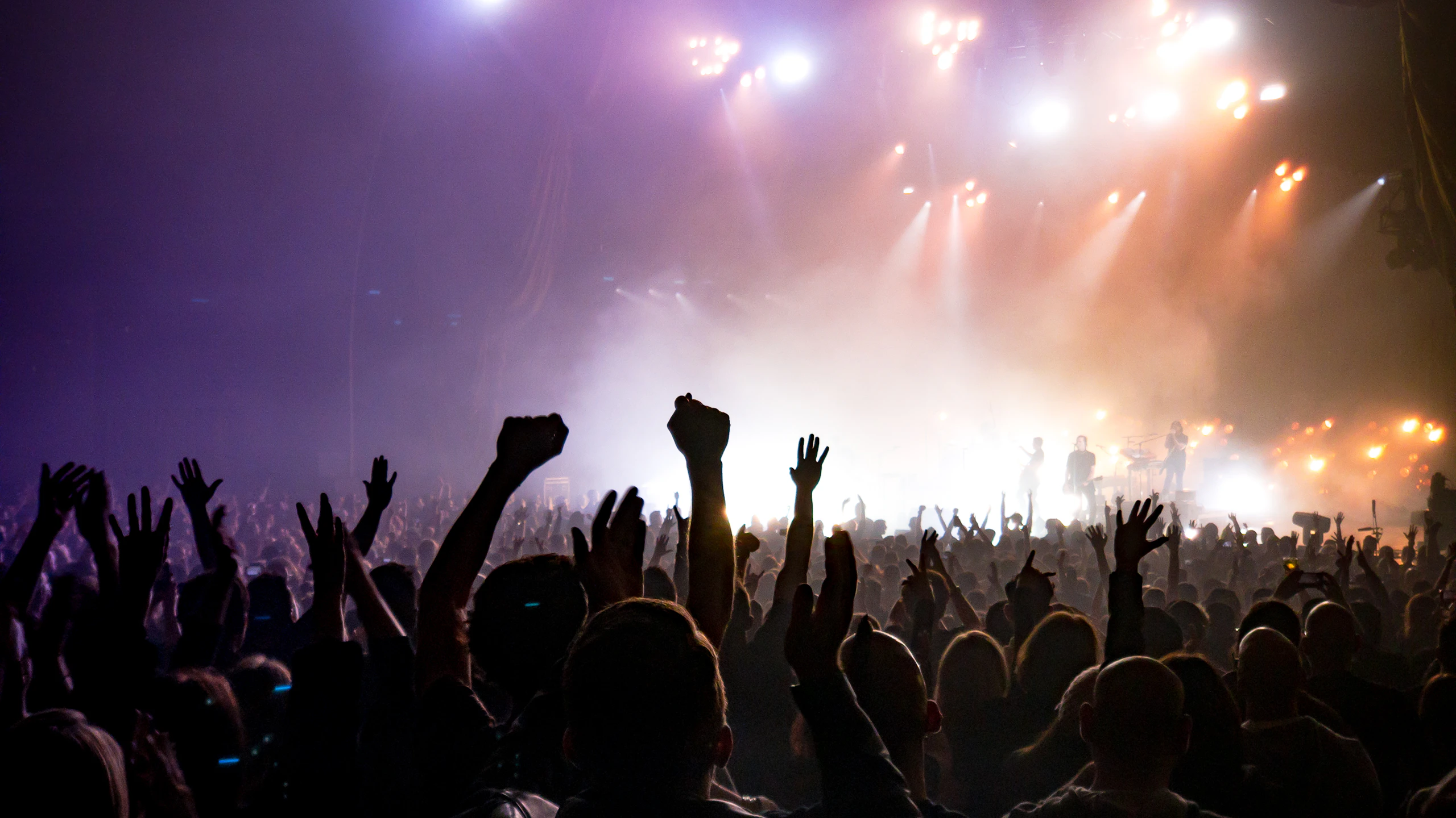 Concert crowd with stage lights
