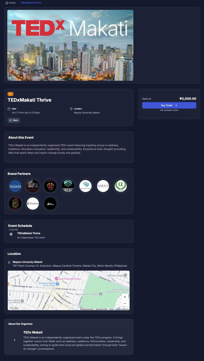 Custom Branded Event Page